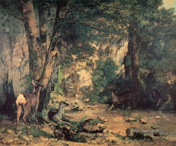  thick Painting - A Thicket of Deer at the Stream of Plaisir